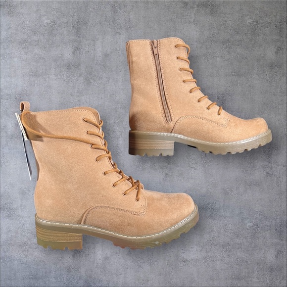 Universal Thread LaceUp Ophelia Side Zip Combat Boots with  Memory Foam - Picture 13 of 14